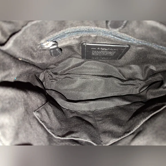 COACH CHARLES Small Messenger Leather Signature Canvas Black Smoke EUC - Picture 11 of 14